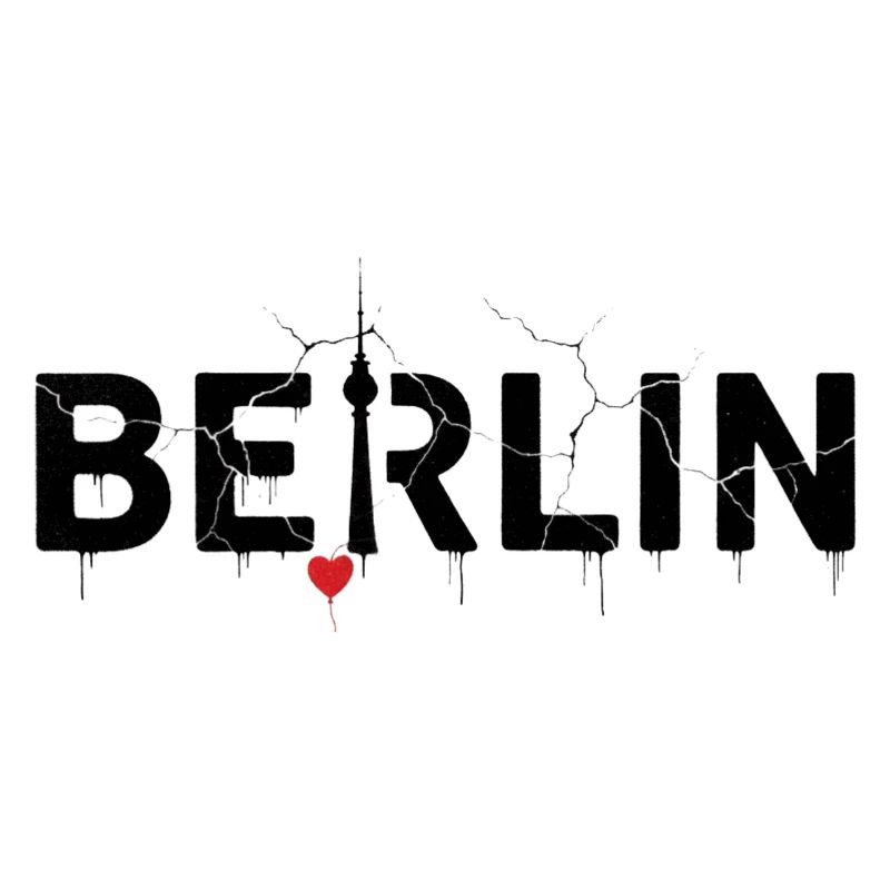 Berliner Skyline mit Blitz und Herz