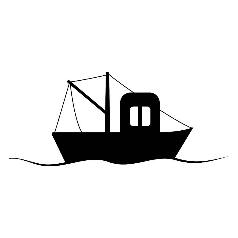 Fishing Cutter Silhouette, Small Ship