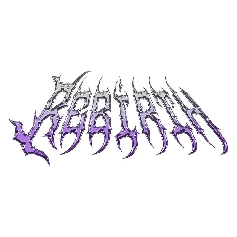 Rebirth - cold metal chrome text