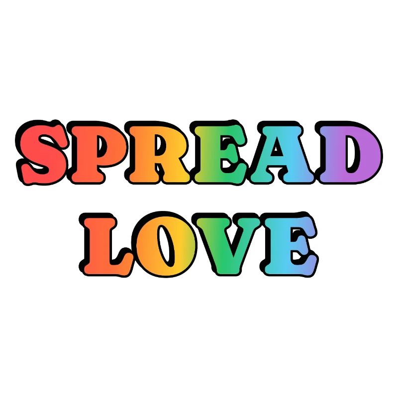 Spread Love Rainbow Bold Typography