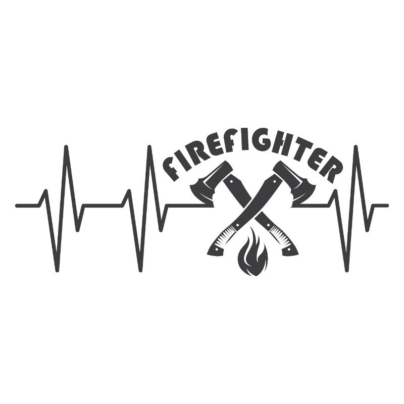 firefighter logo firefighter icon heartbeat icon