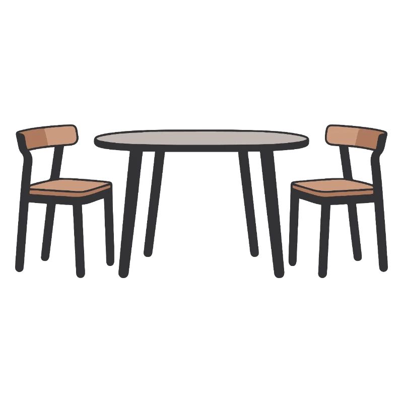 Contemporary Dining Set Illustration