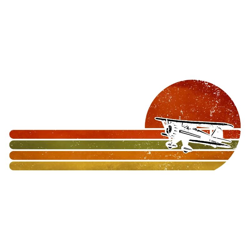 Retro Flugzeug Sunset Stripes