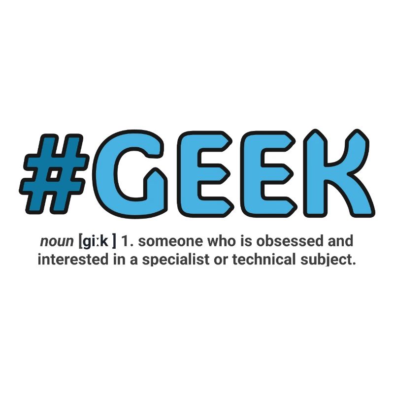 Blauer Hashtag Geek Crest