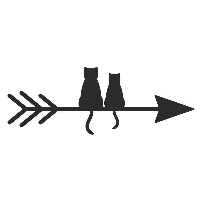 Silhouette de chats sur flèche