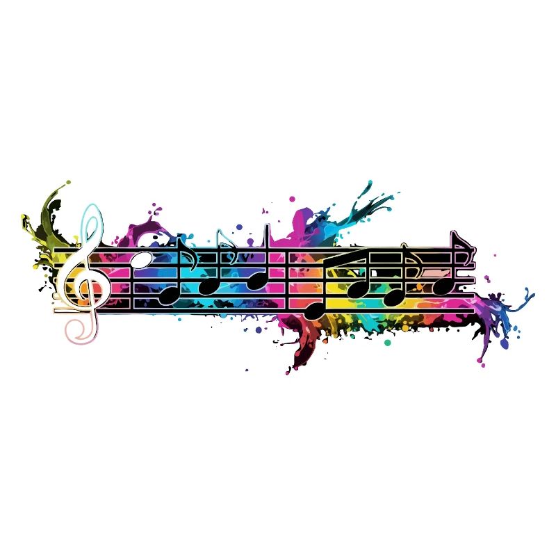 Notes colorées Musique aquarelle