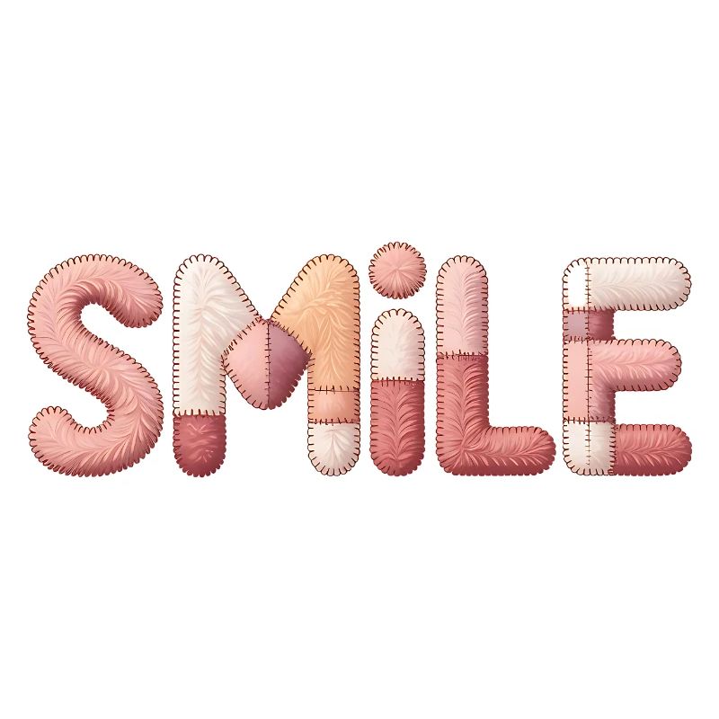 Patchwork Creative Smile Design for Positive Woman