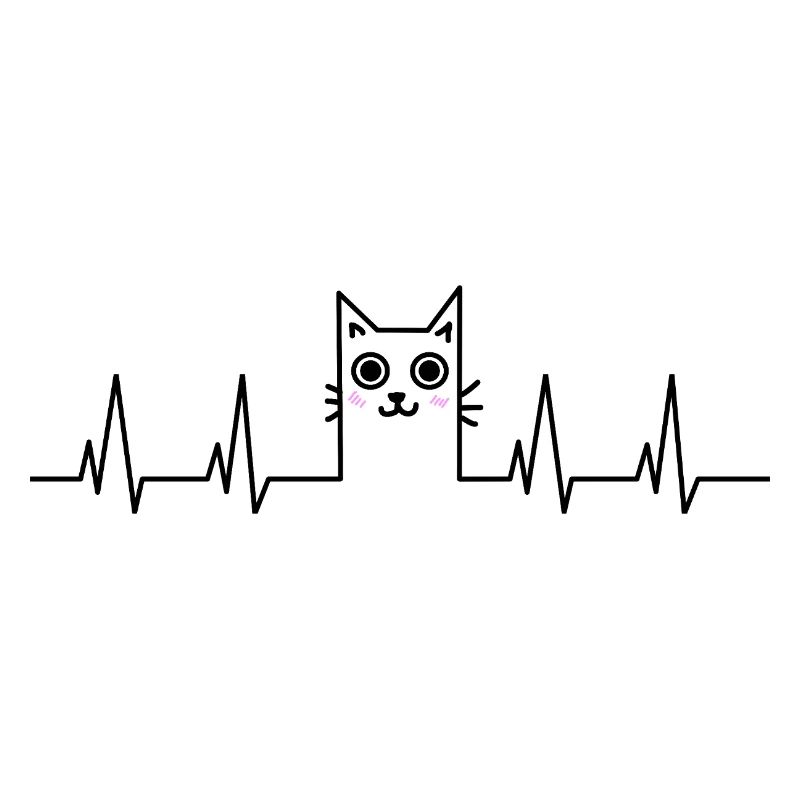 Battement de cœur de chat Face de chat