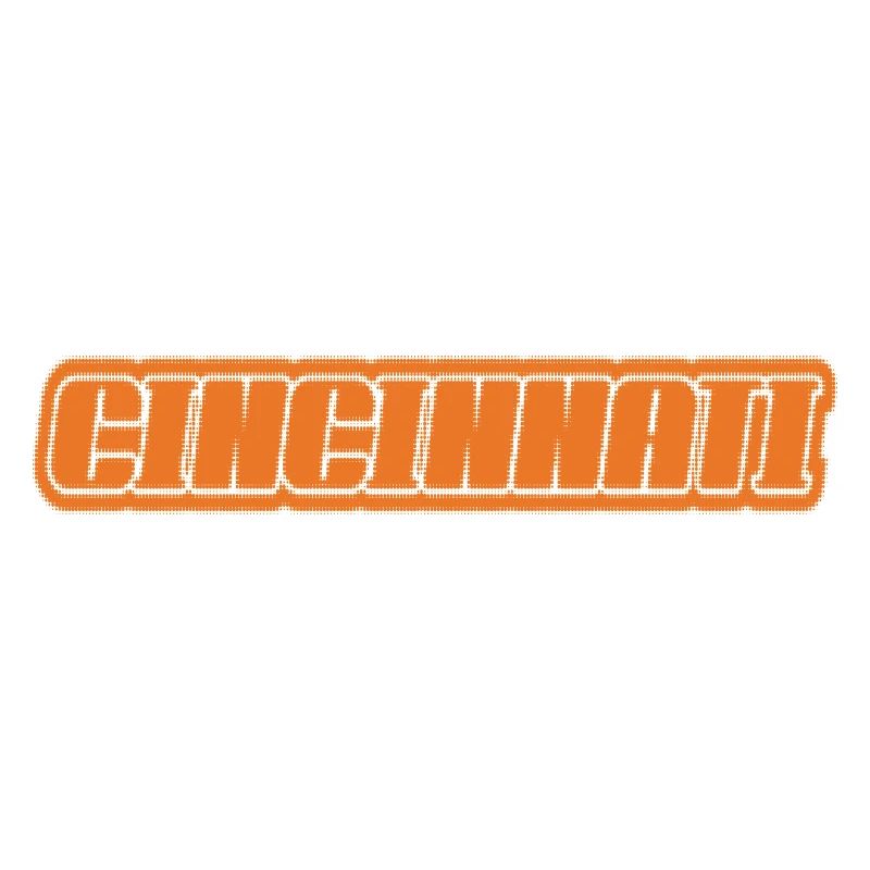 Lettrage rétro de Cincinnati Look orange