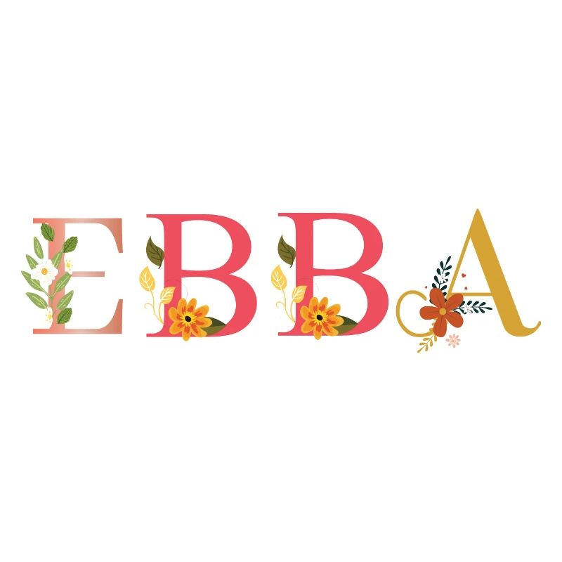 EBBA Name mit Blumen geschmückt