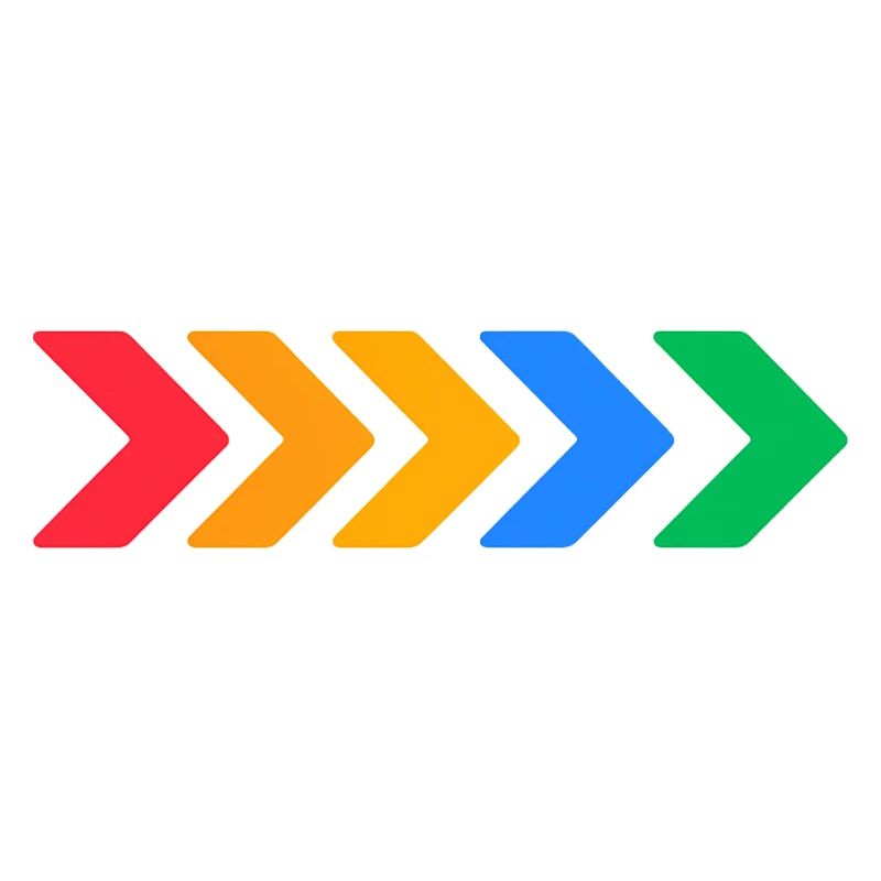 Flèches colorées - Progrès en cinq couleurs