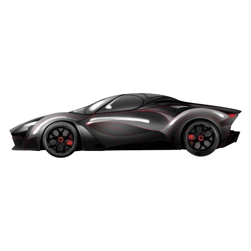 Glossy black supercar design