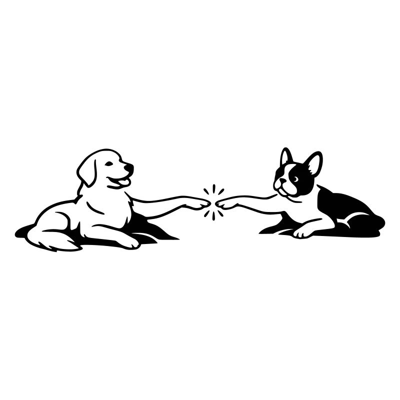 Dogs Touch Paws Michelangelo