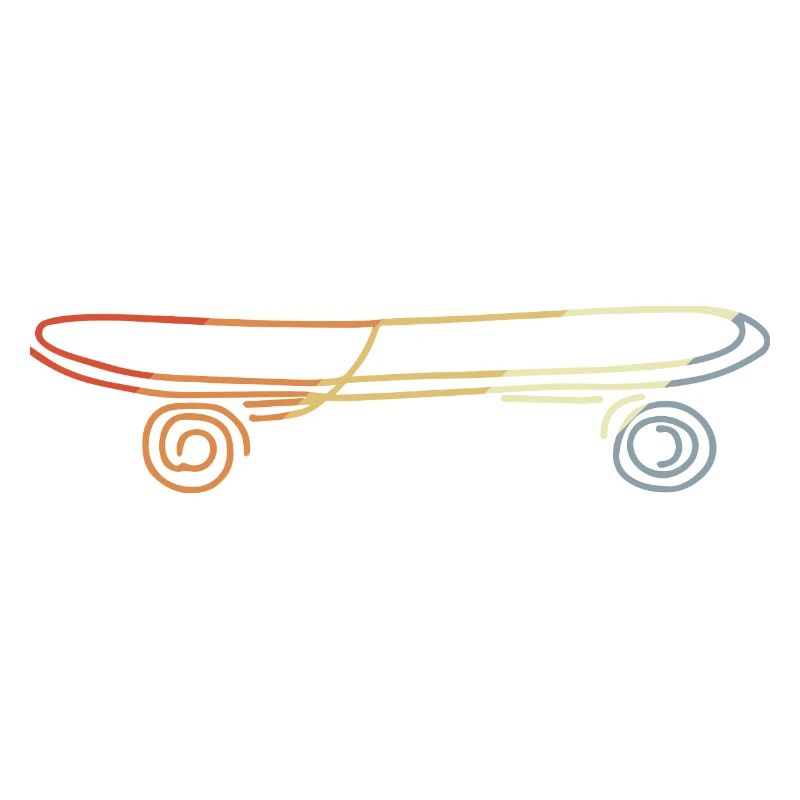 Vintage Skate Board Drawing