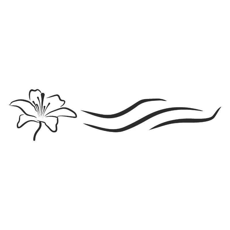Bloomyvitae - Blüte mit Welle - schwarz