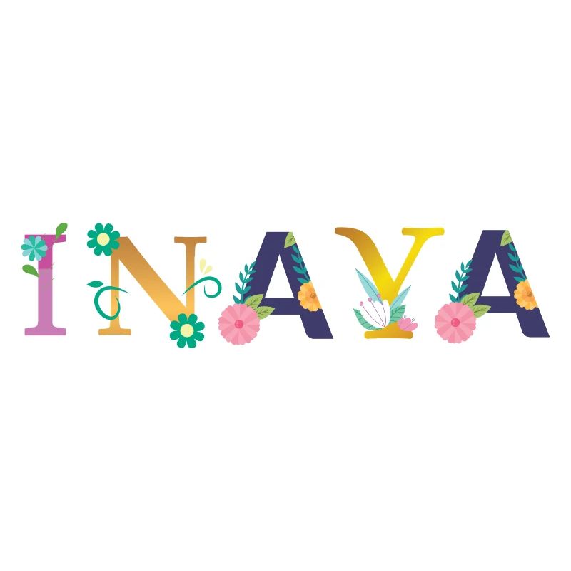 Nom INAYA décoré de fleurs