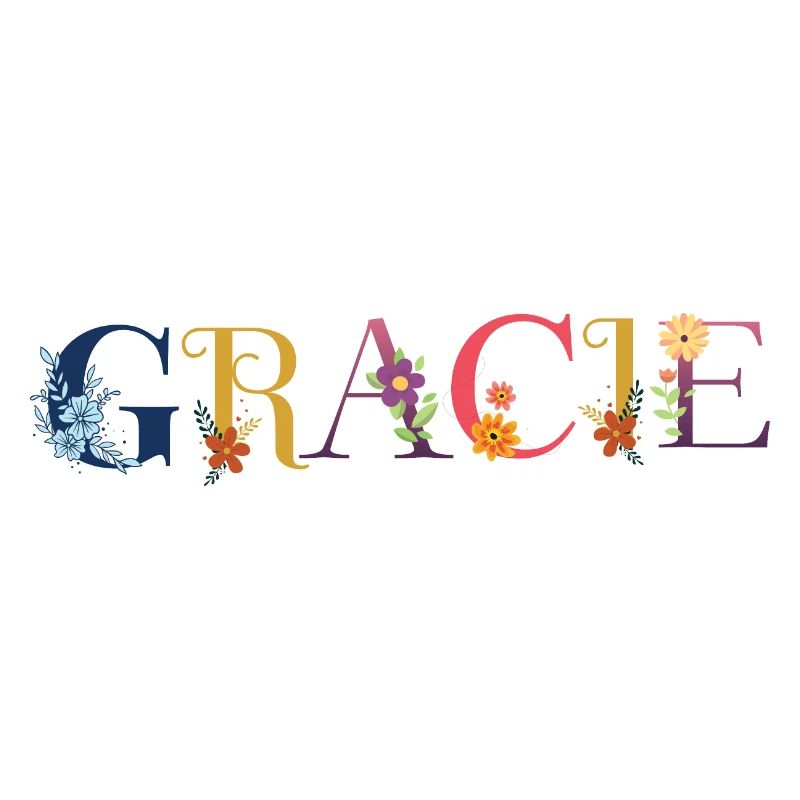 Le nom de GRACIE est décoré de fleurs