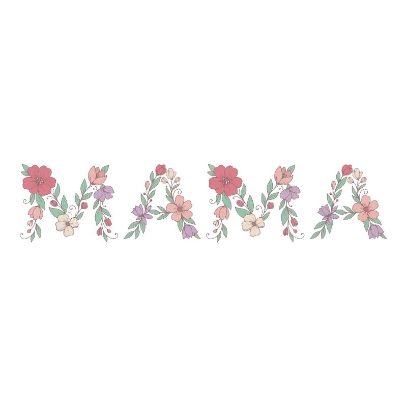 Mama Blumen Floral Schrift Beste Mutter Muttertag
