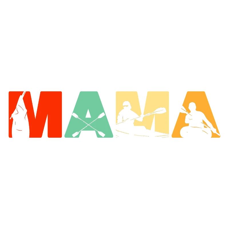 Kayaker MAMA Retro Sunset Kayaking Gift