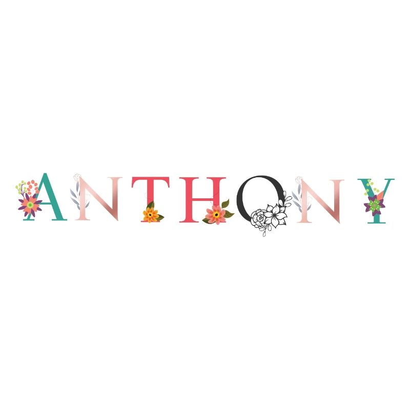 ANTHONY Nom Art avec fleurs brodées