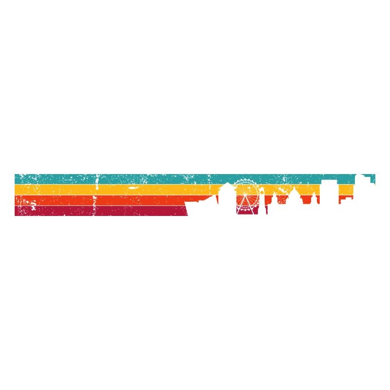 Rainbow Skyline Silhouette