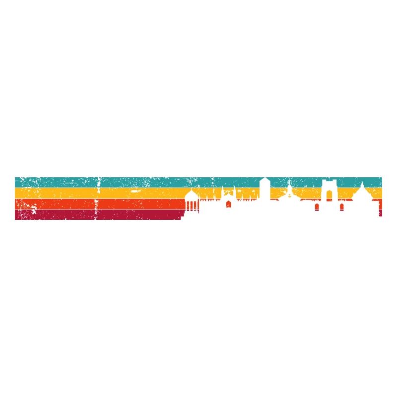 Retro Regenbogen Skyline