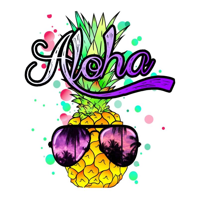 Aloha cool pineapple with sunglasses