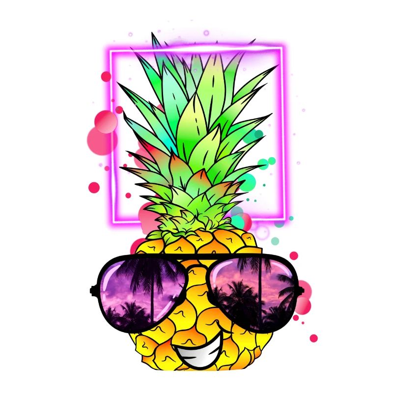 coole Ananas Retro Neon