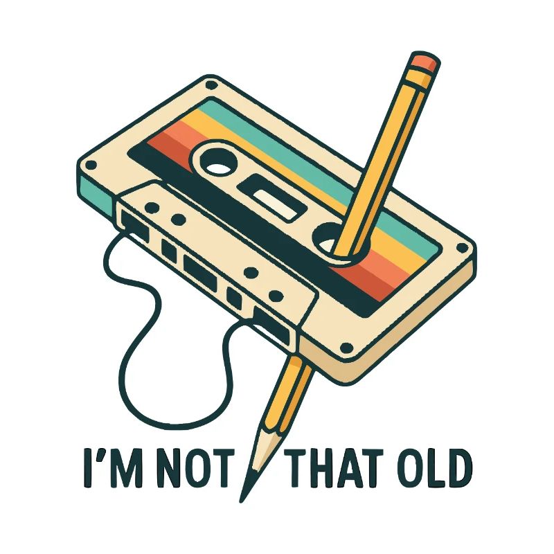 Retro Kassette mit Bleistift