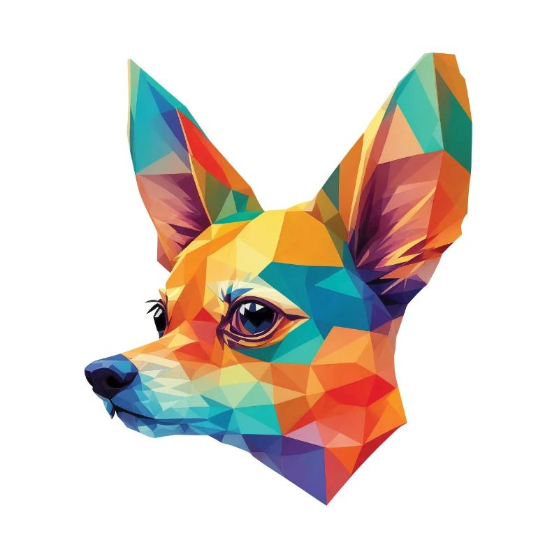 Chihuahua Polygonen Kunst Hunde Design Hunderasse