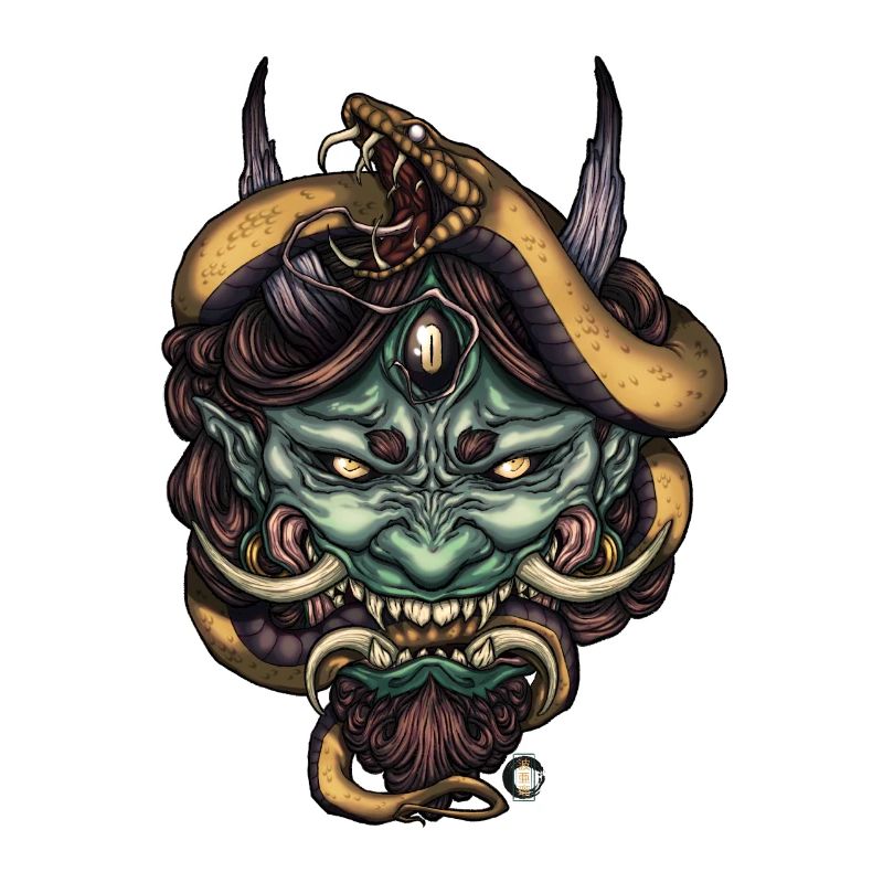 Serpent Vert Oni Démon
