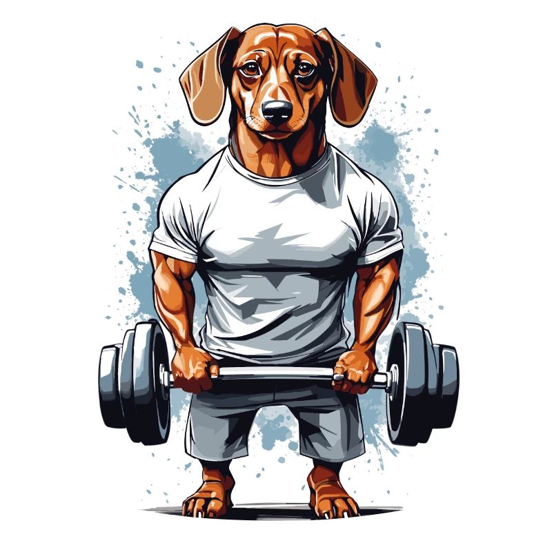 Conception de dynamophilie pour chien teckel de musculation