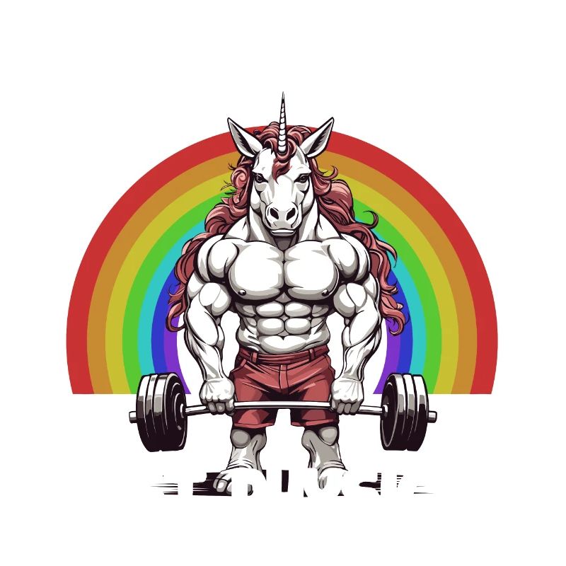 Bodybuilder Einhorn Workout Magie Spruch
