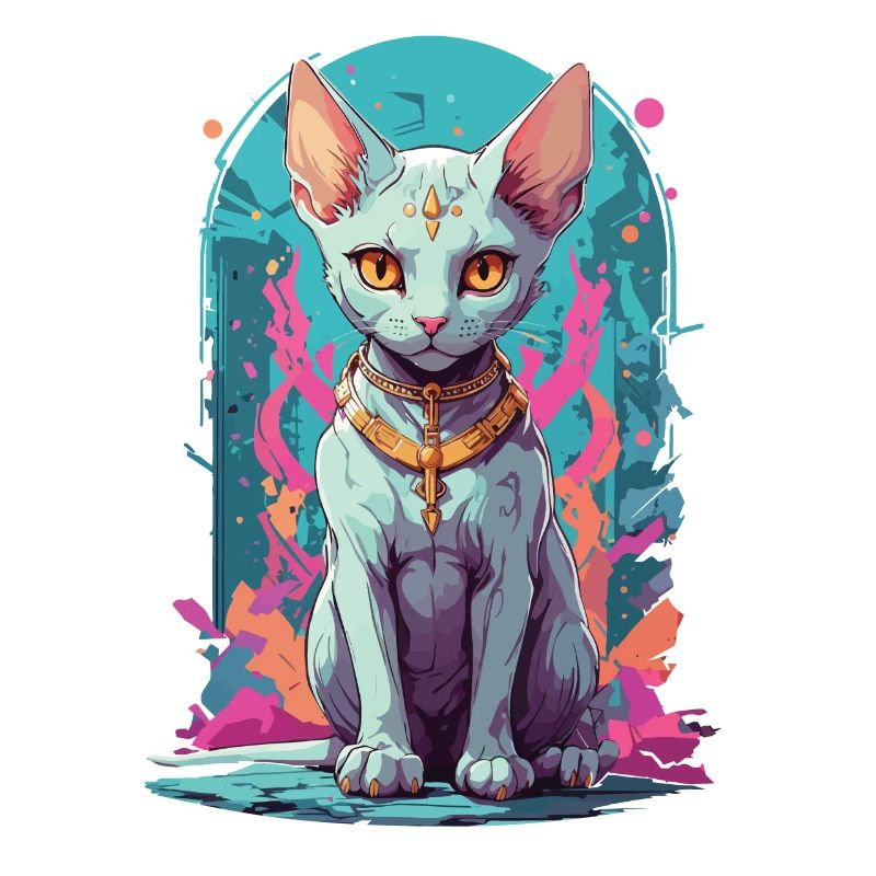 Kawaii Gothic Sphynx Cat Pastel Occult Design