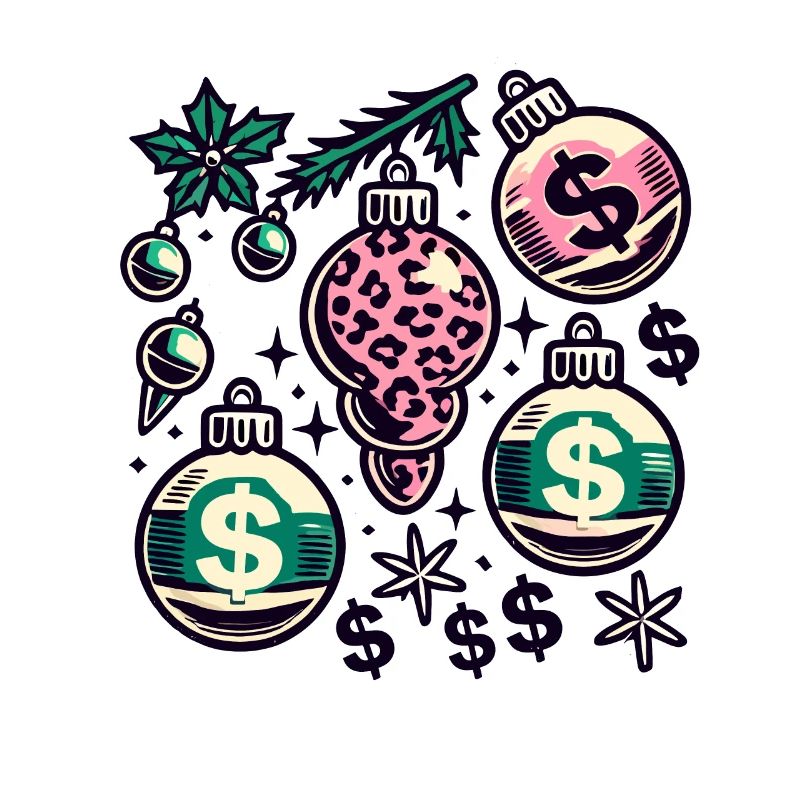 Noël argent pluie décor