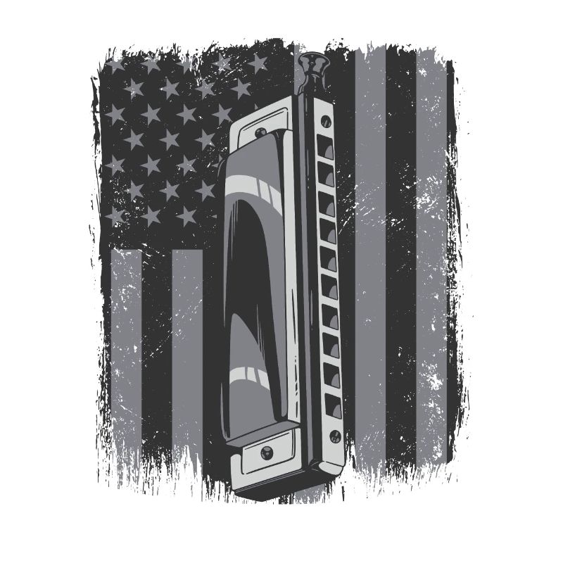 Harmonica drapeau américain harmonique bouche harpe