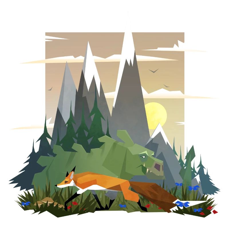 Dino and fox