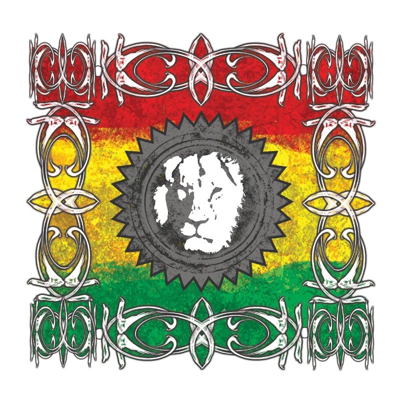 Portrait de lion avec drapeau coloré
