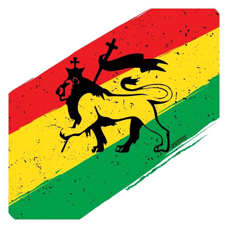 Lion rasta devant un drapeau tricolore