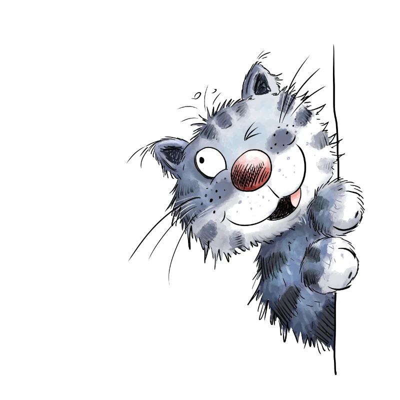 Chat bleu drôle pour les amis de chat