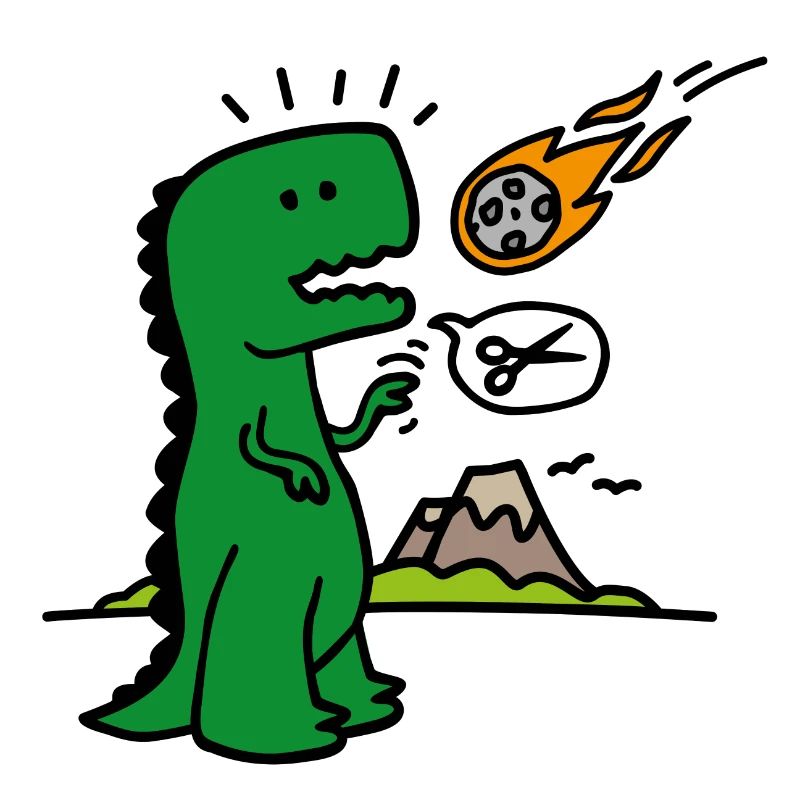 Rock paper scissors T-rex funny dinosaur comet