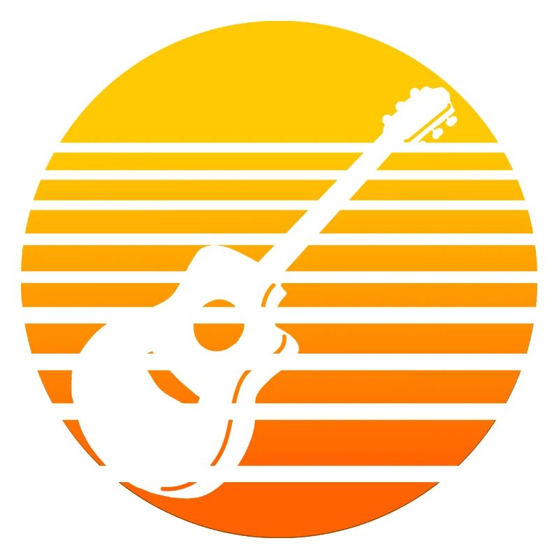 Coucher de soleil rétro avec design de guitare