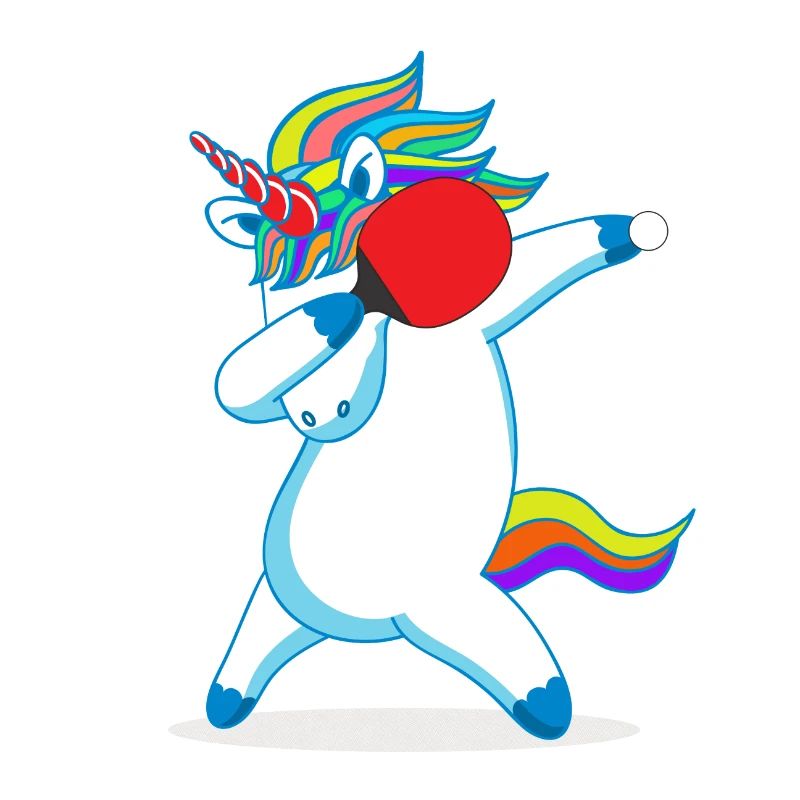 Tischtennis Einhorn Dabbing Unicorn Pferd Geschenk
