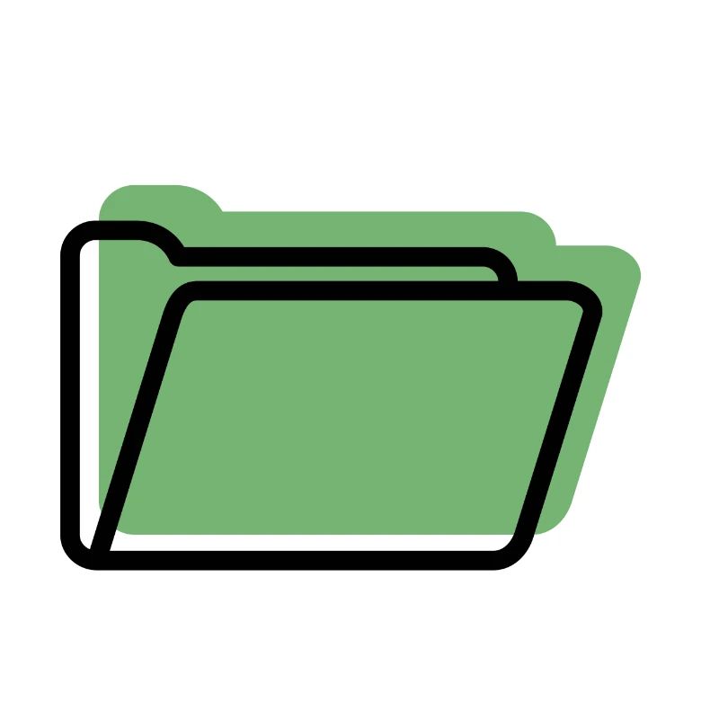 Green File Folder Line Style