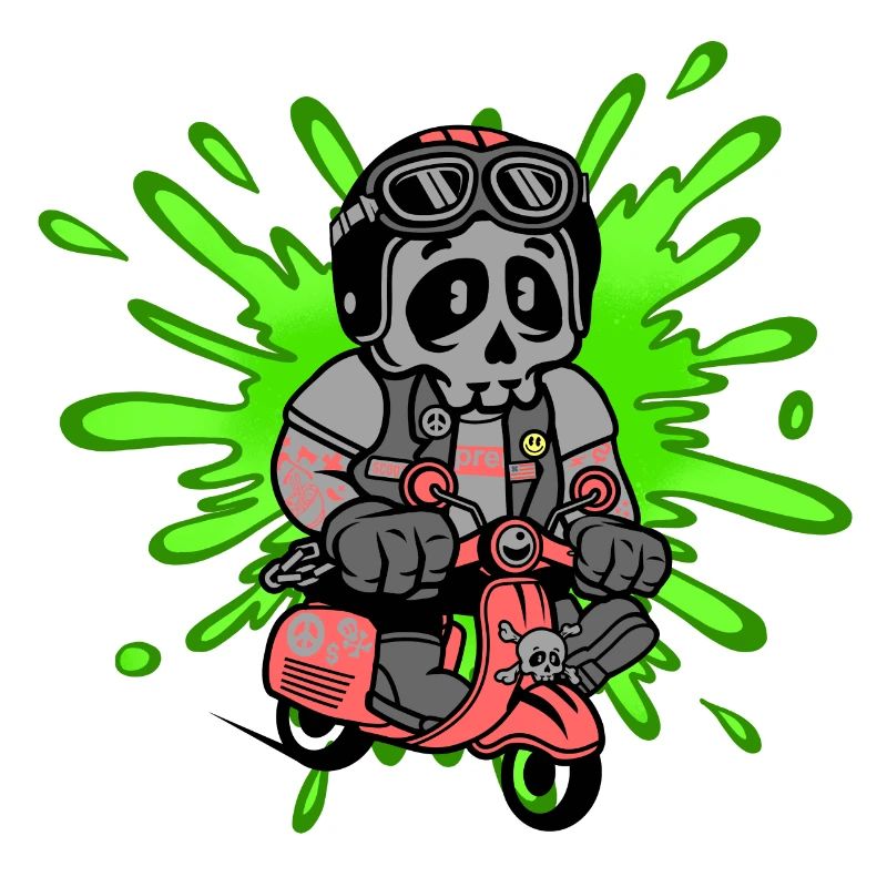 Skull moped moped