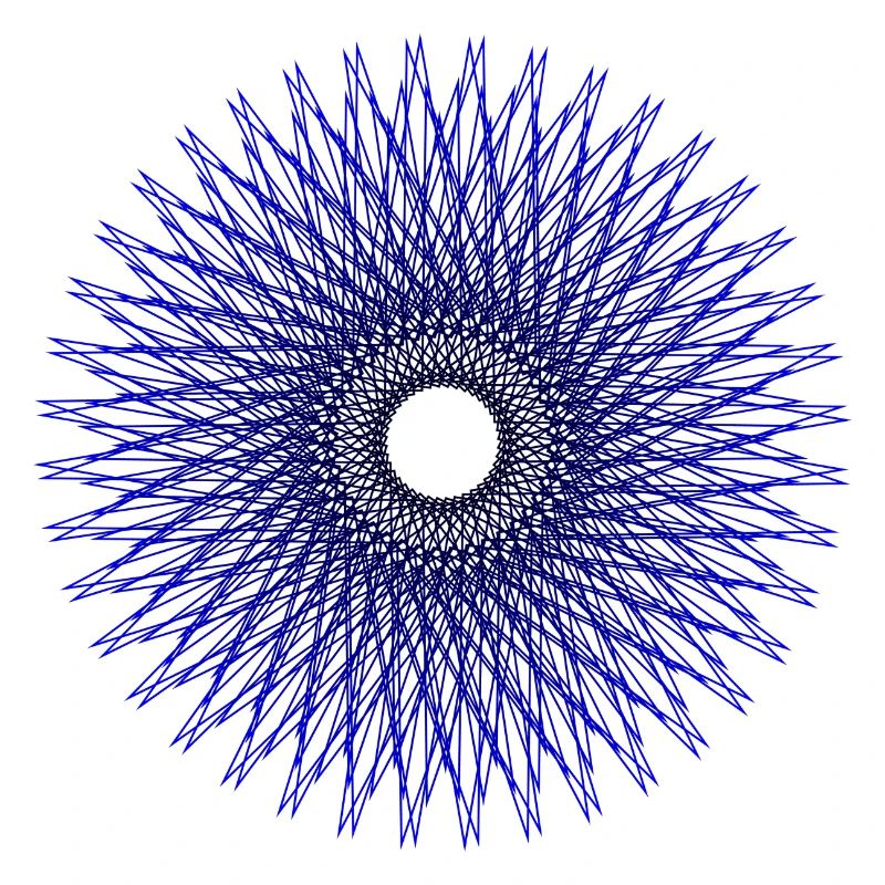 Blue radial star pattern