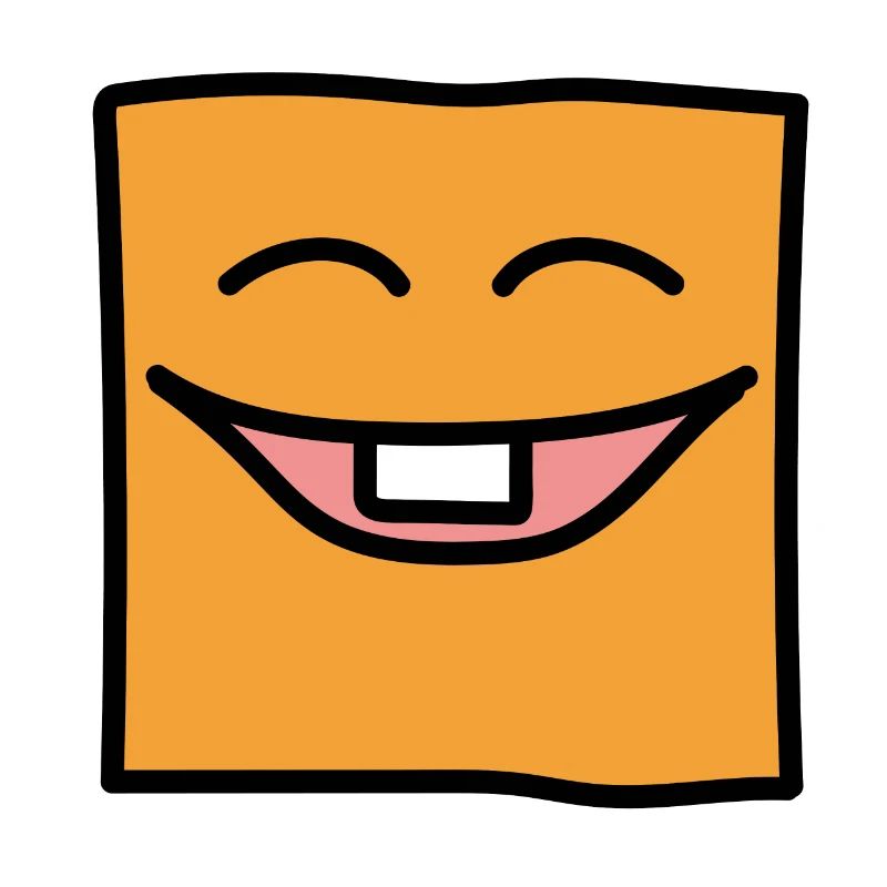 Funny Square Emoji Emoticon Kawaii Expression Face