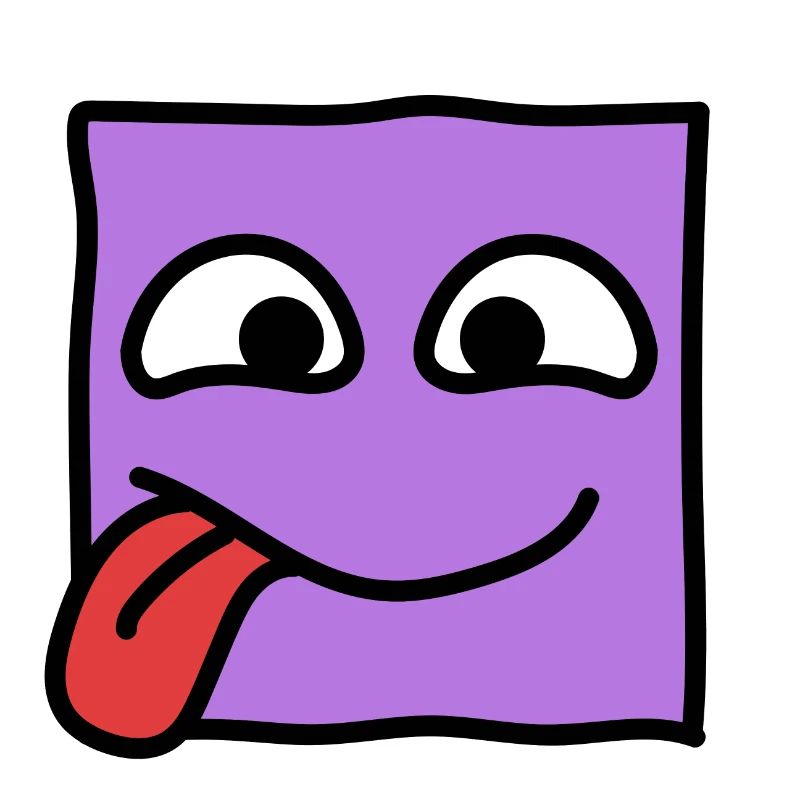 Funny Square Emoji Emoticon Kawaii Expression Face