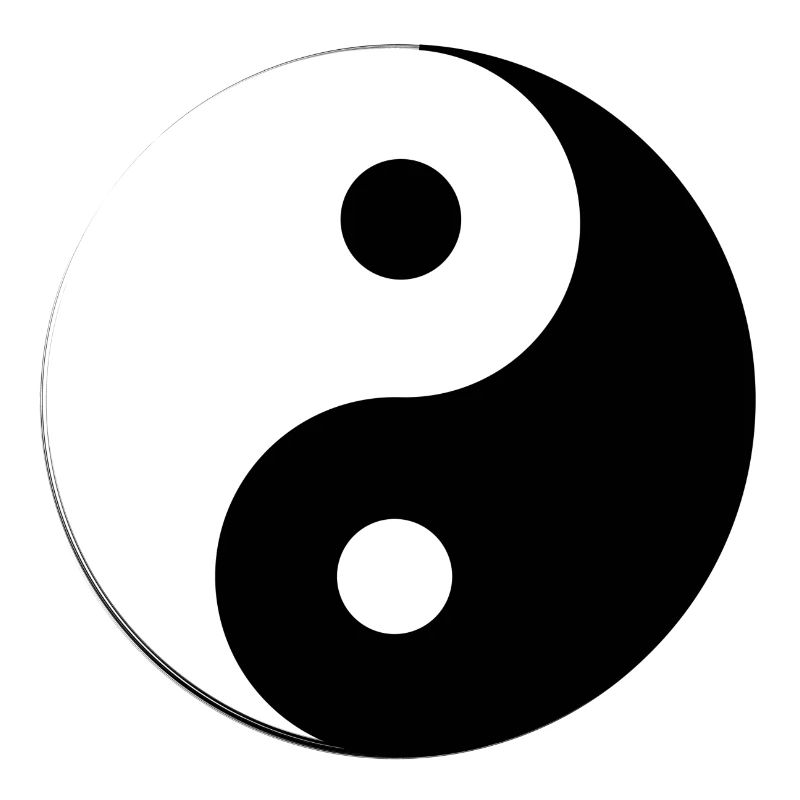 Ying and Yang style with broken circle