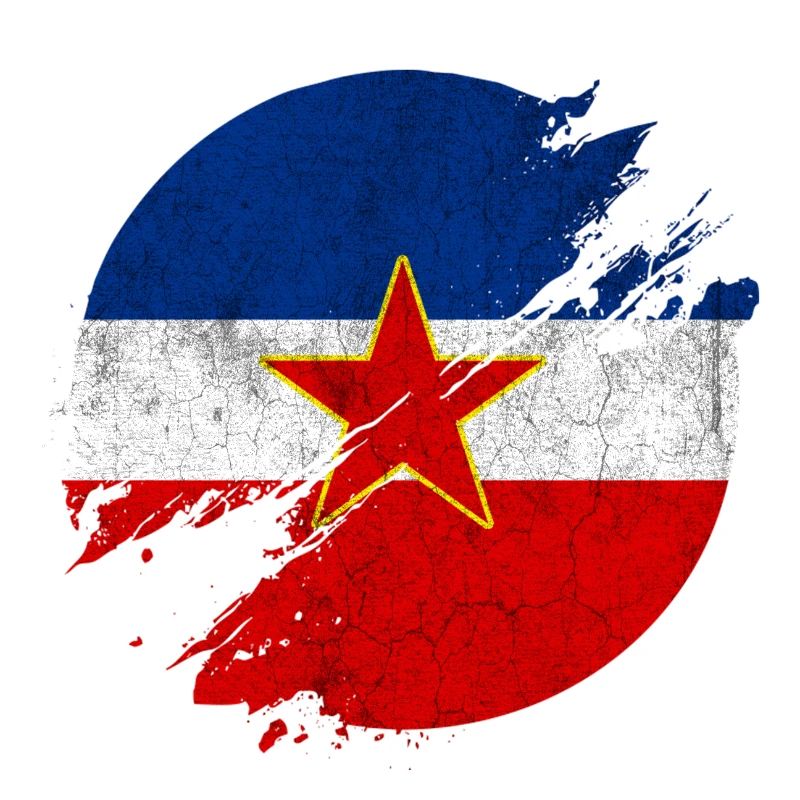 Yugoslavia vintage flags circle